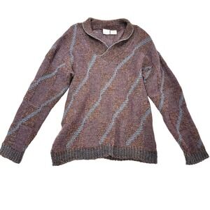 VTG Pierre Cardin XL Sweater Wool Blend Collar Neck Brown Coastal Grandpa Core